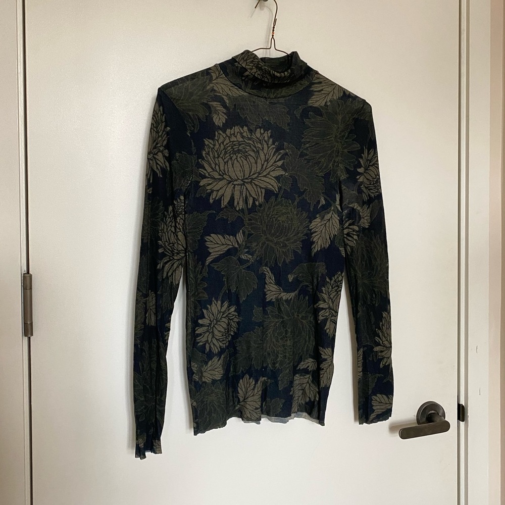 COS Lotus Print Wool Turtleneck